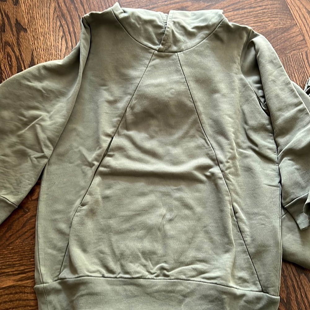 French terry oversized olive green hoodie 5y